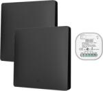 HomeVast Kit HomeVast®, format din 2 intrerupatoare cinetice, RF, 1 canal, negru + 1 receiver inteligent, cu protocol WiFi+RF, compatibil Tuya/Smart life, on/o (WHD03121PB)