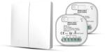 HomeVast Kit HomeVast®, format din intrerupator cinetic, RF, 2 canale, alb + 2 receivere inteligente, cu protocol ZigBee+RF, compatibil Tuya/Smart life, on/off (WHD03212Z)