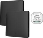 HomeVast Kit HomeVast®, format din 2 intrerupatoare cinetice, RF, 1 canal, negru + 1 receiver inteligent, cu protocol ZigBee+RF, compatibil Tuya/Smart life, on (WHD03121ZB)