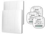 HomeVast Kit HomeVast®, format din 2 intrerupatoare cinetice, RF, 3 canale, alb + 3 receivere inteligente, cu protocol ZigBee+RF, compatibil Tuya/Smart life, o (WHD03323Z)
