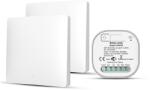 HomeVast Kit HomeVast®, format din 2 intrerupatoare cinetice, RF, 1 canal, alb + 1 receiver inteligent, cu protocol WiFi+RF, compatibil Tuya/Smart life, on/off (WHD03121P)