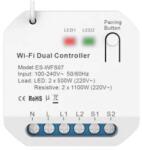 HomeVast Receiver inteligent, cu protocol WiFi+RF, compatibil Tuya/Smart life, 2 canale, on/off, pentru intrerupatoare cinetice - Model ES-WFS07 (ES-WFS07)