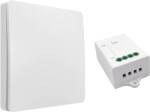 HomeVast Kit intrerupator cinetic, RF433, 1 canal, alb + 1 receiver inteligent, cu protocol WiFi+RF, compatibil Tuya/Smart life, on/off - Model ES-KS01 + ES-WF (ES-KS01-ES-WFS06)