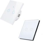 HomeVast Set HomeVast®, format din intrerupator inteligent, cu protocol WiFi+RF, compatibil Tuya/Smart life, cu contact tactil, fara nul, 2 canale, alb - Model (SM-WIFI602-W-SM-R602-W)