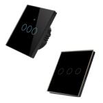 HomeVast Set HomeVast®, format din intrerupator inteligent, cu protocol WiFi+RF, compatibil Tuya/Smart life, cu contact tactil, fara nul, 3 canale, negru - Mod (SM-WIFI603-B-SM-R603-B)