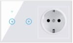 HomeVast Set intrerupator smart, cu protocol WiFi, compatibil Tuya/Smart life, model SM-WIFI602-W + priza simpla, model SM-W16A-W (SM-WIFI602-W_SM-W16A-W)