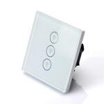 HomeVast Intrerupator inteligent cu contact tactil, HomeVast®, 3 canale, cu protocol WiFi, compatibil Tuya/Smartlife (ES-WTWS-3)