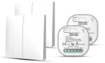 HomeVast Kit HomeVast®, format din 2 intrerupatoare cinetice, RF, 2 canale, alb + 2 receivere inteligente, cu protocol ZigBee+RF, compatibil Tuya/Smart life, o (WHD03222Z)