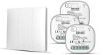HomeVast Kit HomeVast®, format din intrerupator cinetic, RF, 3 canale, alb + 3 receivere inteligente, cu protocol ZigBee+RF, compatibil Tuya/Smart life, on/off (WHD03313Z)