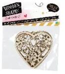  Lézervágott fa dísz 4 darab / csomag szív (702431)