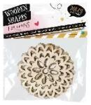  Lézervágott fa dísz 4 darab / csomag virág (702431)