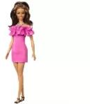 Mattel Mattel: Barbie: Fashionista 65. évfordulós baba metálfényű pink ruhában (HRH15)
