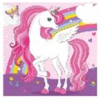 Procos Procos: Unikornis és szivárvány mintás papír szalvéta, 33 x 33 cm - 20 db (93760)