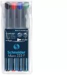 Schneider Schneider: Alkoholos marker készlet, OHP, 0, 7 mm, SCHNEIDER "Maxx 222 F", 4 különböző szín (112294)