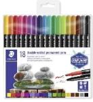 STAEDTLER Staedtler: Alkoholos marker készlet, 0, 5/3, 0 mm, kétvégű, STAEDTLER "3187", 18 különböző szín (3187 TB18)