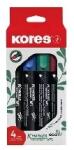 Kores Kores: Alkoholos marker készlet, 3 mm, kúpos, KORES "Eco K-Marker", 4 különböző szín (20764)