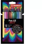 STABILO Stabilo: Rostirón készlet, 1 mm, STABILO "Pen 68 ARTY", 12 különböző szín (6812-1-20)