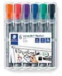 STAEDTLER Staedtler: Flipchart marker készlet, 2-5 mm, vágott, STAEDTLER "Lumocolor 356 B", 6 különböző szín (356 B WP6)