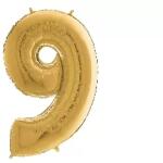  Héliumos fólia lufi, 9-es szám, 65 cm, arany (02976) - kreativkid