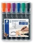 STAEDTLER Staedtler: Alkoholos marker készlet, 2 mm, kúpos, STAEDTLER "Lumocolor® 352", 6 különböző szín (352 WP6)
