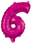  Rózsaszín Hot Pink 6-os szám fólia lufi 95 cm (PNN92492) - nasivegyi