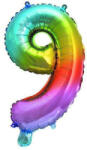  Színes Multicolour Metallic mini 9-es szám fólia lufi 36 cm (PNN92732) - nasivegyi