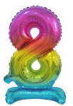  Színes Rainbow mini 8-as szám fólia lufi talppal 38 cm (MLG134780) - nasivegyi