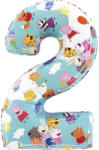  Peppa malac Blue 2-es szám fólia lufi 66 cm (GBBL252) - nasivegyi
