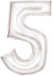  Fehér Lustre White 5-ös szám fólia lufi 86 cm (DPA9917297) - nasivegyi