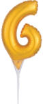 Arany Gold 6-os szám fólia lufi tortára 15 cm (DPA3735401) - nasivegyi