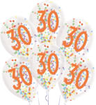  Happy Birthday 30 Droplets konfettivel töltött léggömb, lufi 6 db-os 11 inch (27, 5 cm) (DPA9909839) - nasivegyi