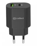 Cellect 20W USB-A/USB-C Hálózati gyorstöltő adapter (MTCB-PD20WNE-BK) (MTCB-PD20WNE-BK)