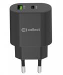 Cellect 30W USB-A/USB-C Hálózati gyorstöltő adapter (MTCB-PD30WNE-BK) (MTCB-PD30WNE-BK)