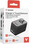 Verbatim Adaptor calatorie Verbatim GaN, 170W, cablu retractabil, USB-C PD 3.1 QC4+ pana la 140W/USB-A QC 3.0 pana la 18W, Negru (30190)