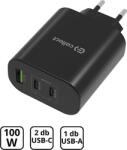 Cellect hálózati töltő adapter gyorstöltő funkcióval 100W, fekete (MTCB-PD100W-BK) (MTCB-PD100W-BK)