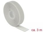 Delock Hurkolható rögzítők, 3 m x 20 mm (H x Sz) tekercs, szürke