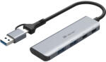 Tracer A-5, 2 x USB 3.0, 2 x USB C, USB C -USB A adapter, Ezüst-Fekete, USB Hub (TRAPOD47500)