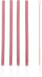 Zopa Silicone Straw szilikon szívószál + fésű 6 m+ Old Pink 4 db