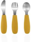 Zopa Silicone Children's Cutlery étkészlet gyermekeknek 6 m+ Mustard Yellow 3 db