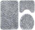 FizioTab 3 db FizioTab® fürdőszőnyeg készlet, mikroszálas, memóriahab, 80x50, 50x40, 40x45, csúszásmentes, világosszürke (LightGreyRug1)