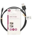 Nedis CCGL60501BK10 USB micro B (micro USB)kábel, USB 2.0 USB-A dugó USB Micro-B dugó 7, 5 W 480 Mbps. 1m (CCGL60501BK10) (CCGL60501BK10)