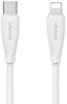 USAMS green series adatkábel, type-c - lightning, 30w, gyorstöltő, 100cm, fehér (SJ717USB02)