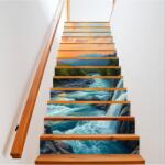 Daemi Dekoratív matrica belső lépcsőkre, nagy felbontású öntapadós nyomat, méretek 200 x 124 cm, LÉPCSŐ-06 (AVX-STAIRS-06)