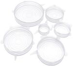 Original Deals 6 darabos szilikon fedő készlet, edényekhez és élelmiszertároló edényekhez, 6 univerzális méret (22AGL0955)