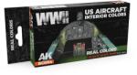 AK Interactive WWII US Aircraft Interior Colors lakk alapú festék készlet 6x 17ml (RCS114)