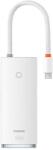 Baseus HUB Lite 6-in-1 adapter (Type-C - 2x USB 3.0 / PD USB-C / HDMI 1.4 / SD/TF), fehér (WKQX05010 (WKQX050102)