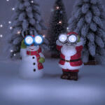  Szolár karácsonyi dekoráció - hidegfehér - 3 féle - 8 x 7, 5 x 14 cm (59763)