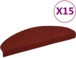 vidaXL 15 db piros, öntapadós lépcsőszőnyeg 65 x 21 x 4 cm (132700)