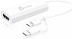 j5create USB 2.0 Type C + microUSB HDMI Átalakító Fehér 10cm JUA165C (JUA165C)