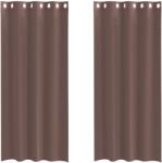 vidaXL 2 db barna fátyolfüggönyök rojtokkal 140x245 cm 4102068 (4102068)